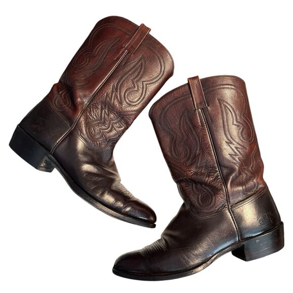 Paul Wheeler Boot Co Cowboy Boots Men’s 13E/EE Vintage Custom Dark Brown HOU TX main image 14